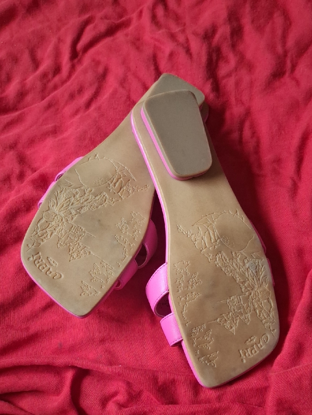 Franco Sarto Hot Pink Crystal Buckle Slide Mules - Picture 4 of 5